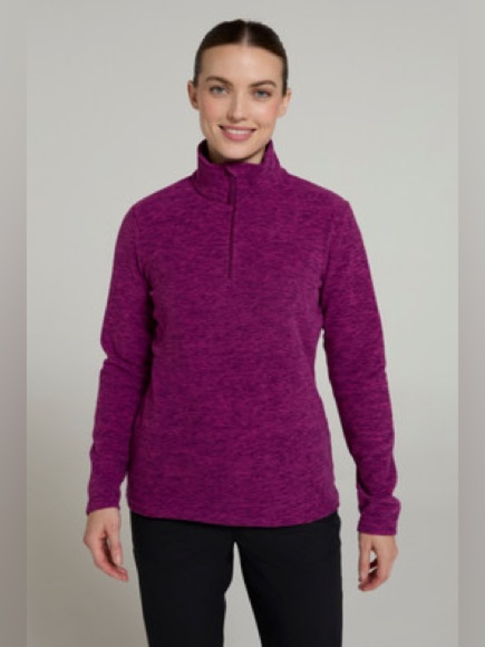 Mountain Warehouse | Purple Fleece Snowdon Melange 1/4 Zip Sweater